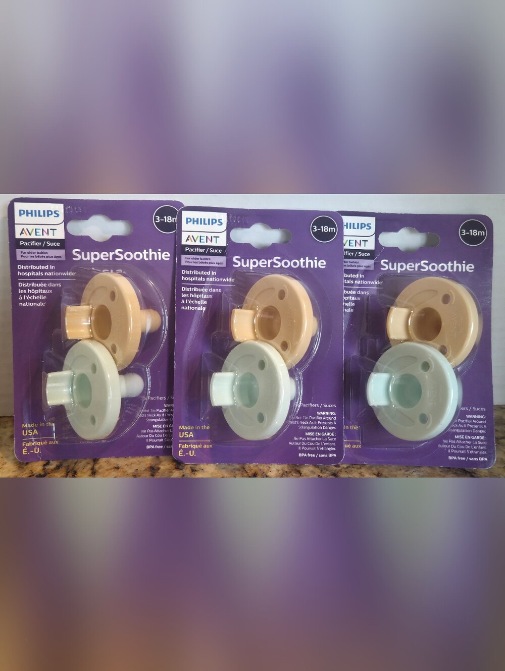 Philips AVENT SuperSoothie Pacifier 3-18M – Beige & Light Green (2-Pack)